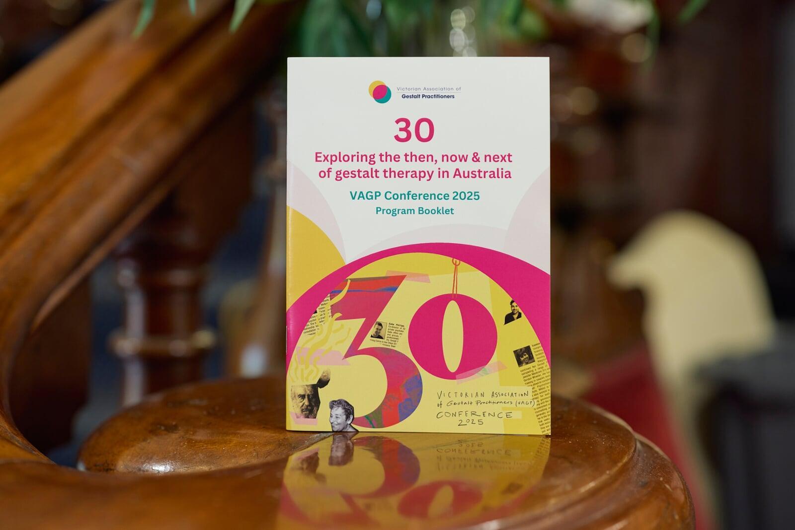 Conference program booklet on display